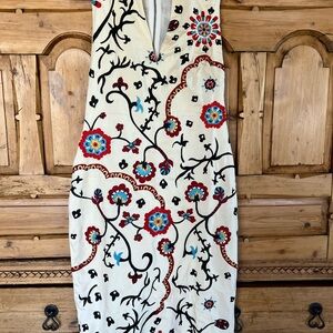Floral Embroidered Cream Dress